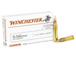 Winchester USA Valor 62 gr FMJ 5.56 Ammunition, 20 Rounds