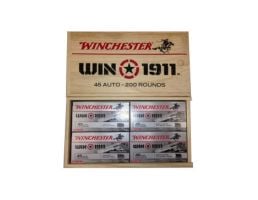 Winchester 45 Auto/ACP FMJ & JHP "1911" Ammunition 200rds in Wooden Box - X45W1911