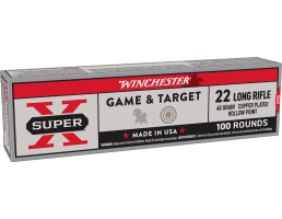 Winchester 22 Long Rifle 40gr Power Point Ammunition, 100 Round Box - X22LRPP1