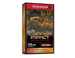 Winchester Ammunition Deer Season XP Copper Impact 130 gr Copper Extreme Point .270 Win Ammo, 20/box - X270CLF