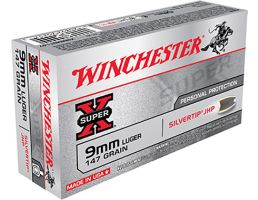 Winchester 9mm 147gr SilverTip Hollow Point Ammunition 50rds - X9MMST147
