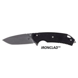 Kronos Ironclad Tactical Folding Knife, Black - KRON-02