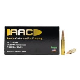 AAC 308 Winchester Ammo 168 Grain Sierra Matchking HPBT 20rd Box
