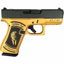 Glock 43X MOS 3.39" 9mm 10rd Pistol, Trump Victory Golden Age - HS26