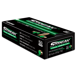 Ammo Inc STREAK .45 ACP Ammo 230gr TMC Green, 50rds - 45230TMC-STRK-GRN-50