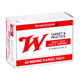 Winchester USA .300 AAC Blackout 200 gr Ammo Open Tip Range Subsonic - 60rds - USA300BXVP