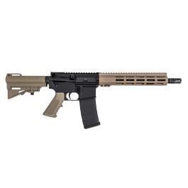 PSA 11.5" Carbine 5.56 1/7 Nitride 10.5" Lightweight Hex MLOK Classic Stealth HAR-15 Pistol, FDE
