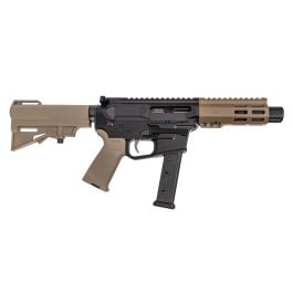 PSA Gen4 4" 9mm 1/10 GX 5" Lightweight Hex M-Lok MOE EPT HAR-15 Pistol, FDE