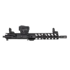 PSA 10.5" Pistol-Length 300AAC Blackout Nitride 9" Lightweight M-Lok Upper No BCG or CH, With MBUS Sight Set & Vortex Sparc