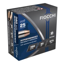 Fiocchi Hyperformance Defense .380 Auto/ACP 90gr XTP Ammo, 25rds - 380XTP25