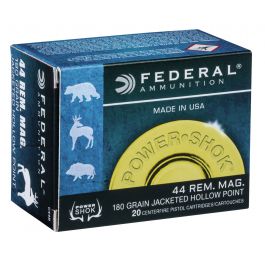 Federal Power-Shok 180 gr Jacketed Hollow Point .44 Rem Mag Ammo, 20 ...