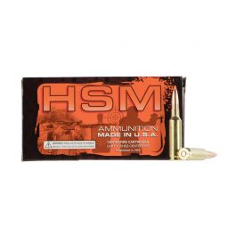 HSM Ammunition Match 168 gr Hollow Point Boat Tail MatchKing .308 Win Ammo, 20/box - HSM-308-2-N