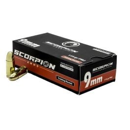 Scorpion Ammo 9mm 115gr FMJ 50rd - 9115FMJ-T50