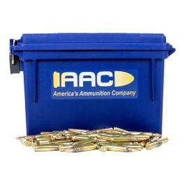 AAC 5.56 NATO 77 Grain OTM Ammo 250rd With AAC Blue 30 Cal Ammo Can
