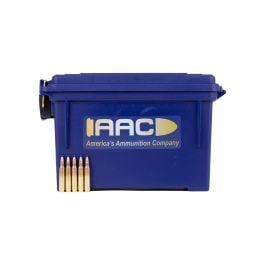 AAC "Sabre Blade Black Tip" 5.56 NATO 55 Grain Ammo 250rds With AAC Blue 30 Cal Ammo Can