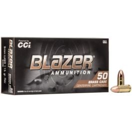 1000 Rounds of CCI Blazer Brass 9mm 115 Grain FMJ Ammo