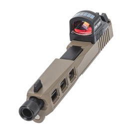 PSA Dagger Complete SW3 RMR Slide Assembly With Threaded Barrel & Holosun HE407C-GR, Flat Dark Earth