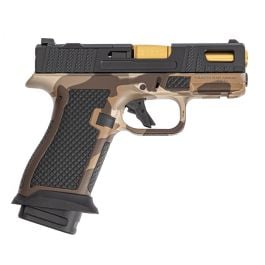 PSA Sabre Dagger Micro 9mm Pistol, TiN Barrel, w/ Mag Extensions, M81 Desert Camo