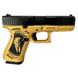 Glock G19 Gen5 Trump Victory / Golden Age 4" 9mm 15rd Pistol, Gold / Black - HS20