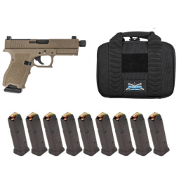 PSA Dagger Compact 9mm RMR Pistol W/Threaded Barrel, 10 - 15rd Magazines, & Pistol Case, Flat Dark Earth