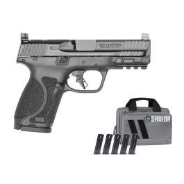 S&W Bundle M&P9 M2.0 OR Compact 4" 9mm (5)15rd Pistol NTS with Savior Bag - 14778
