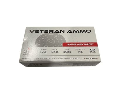 Hyperion Munitions Veteran 9mm 147 gr FMJ Ammo, 50rds - HMBX914