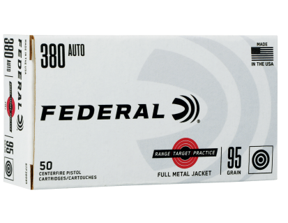 Federal Range Target Practice 380 Auto 95gr FMJ 50rds - RTP38095