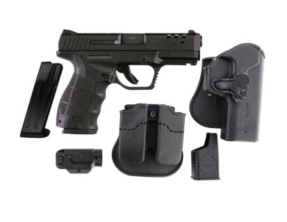 SAR SAR9 CX Package 4" 9mm 15rd Pistol, Black - SAR9CXBL