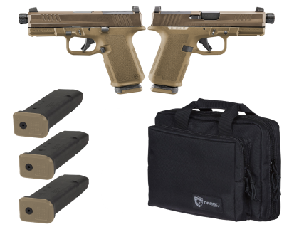 Ruger RXM Tactical Bundle 4" Threaded 9MM (3)15rd O.R Pistol w/ Range Bag, 2 Tone FDE - 19400-TACPAC