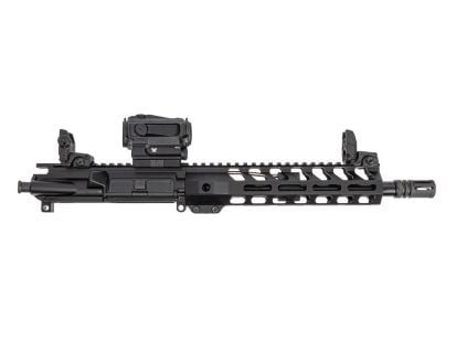 PSA 10.5" Pistol-Length 300AAC Blackout Nitride 9" Lightweight M-Lok Upper No BCG or CH, With MBUS Sight Set & Vortex Sparc