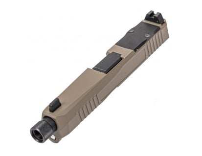 PSA Dagger Complete RMR Slide Assembly With Threaded Barrel, Extreme Carry Cuts, & Ameriglo Lower 1/3 Co-Witness Sights, FDE