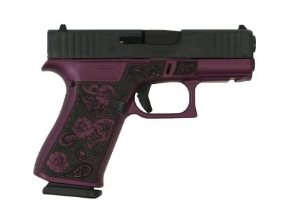 Glock G43X Full Engraved Paisley Subcompact 9mm 3.41" 10rds, Black Cherry