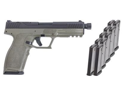 PSA 5.7 Rock Complete Optics Ready Threaded Barrel Pistol With 10 Magazines & PSA Pistol Case, 2-Tone Sniper Green