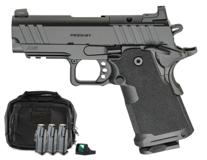 Springfield 1911 Prodigy Compact 3.5" 9mm 15rd Pistol Package with Viridian Optic, Black - PH9115AOS-PAC