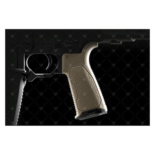 Strike Industries 15 deg Pistol Grip for AR-15/AR-10 Lower Receivers - SI-AR-OMPG-15-FDE