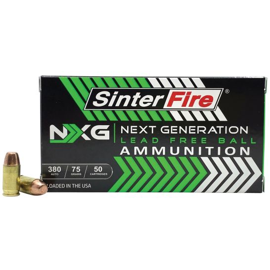 SinterFire Next Generation .380 ACP 75 gr Ammo Lead-Free Ball - 50rds ...