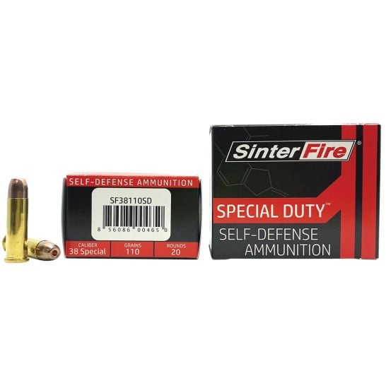 SinterFire Special Duty .38 Special 110 gr Ammo Lead-Free Frangible HP ...