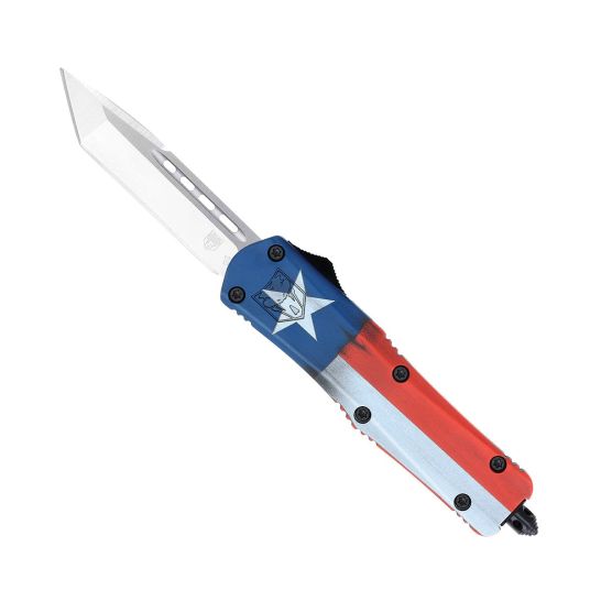 Tanto Texan CobraTec Knives FS3 Texas Flag Medium OTF Tanto Knife