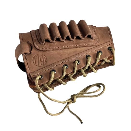 1791 Gunleather Hunt .30-06 Springfield Butt Cuff Ammo Holder, 5 Shells Oiled Brown