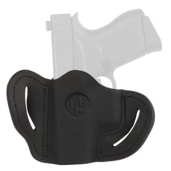 1791 BHC OWB Belt Holster, fits Optic Ready Sub-Compact Pistols, Black Leather, Right Hand