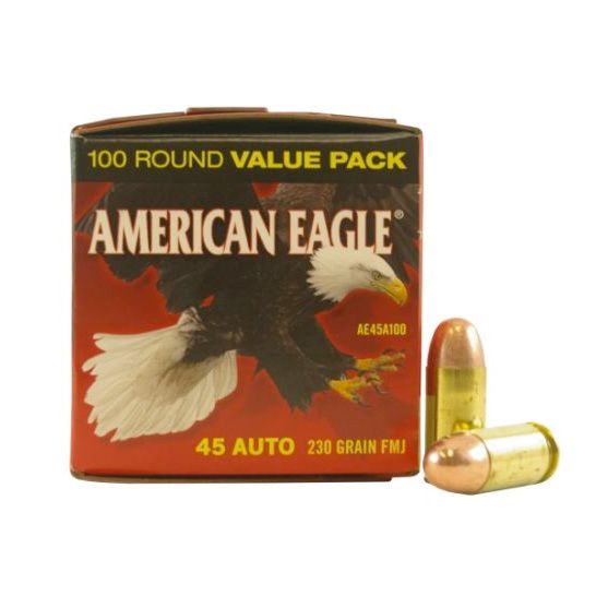 AMERICAN  EAGLE  American Eagle 45 Auto/ACP 230gr FMJ Ammunition, 100 pack