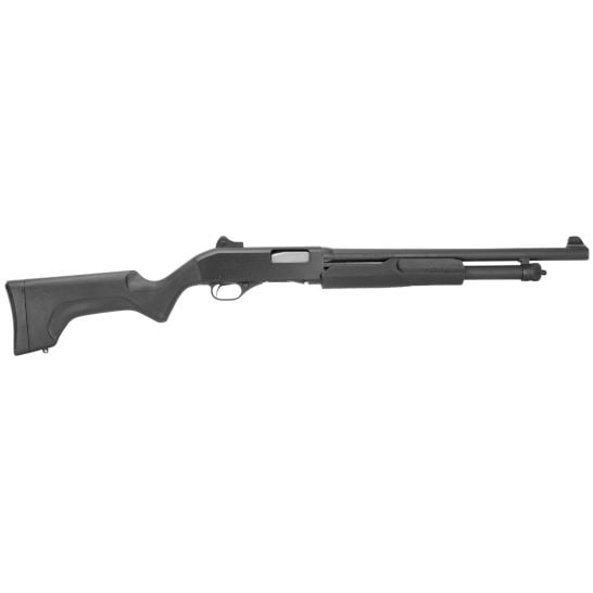 Savage Arms 320 Security 12 Gauge Pump-Action Shotgun, 18.5″ Barrel, Black/Synthetic Ghost Ring 011356194879