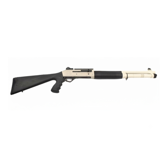 Black Aces Tactical S4 18.5" 12ga Semi-Auto Shotgun, Black/Nickel - BATS4PGNICKEL