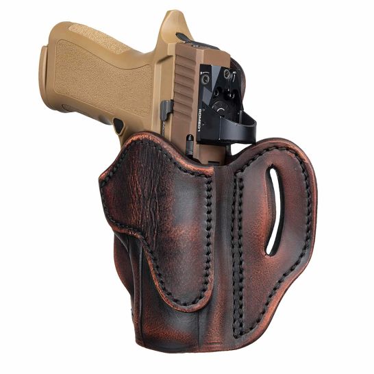 1791 Gunleather BH24S Optic Ready 4" OWB Right Hand Leather Holser, Vintage Brown - ORBH24SVTGR