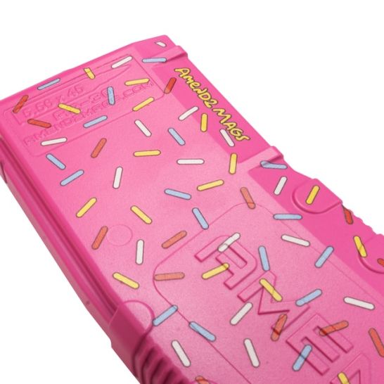 Amend2 AR-15 30rd 5.56mm Magazine, Pink Sprinkle Donut - 556SPRINKLE30