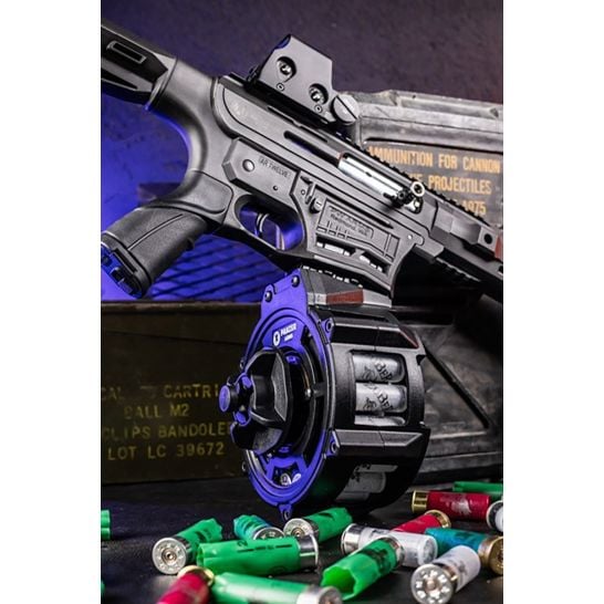 Panzer Aluminum Skeletonized 12 Gauge  20rd Drum Magazine - PA20RDM