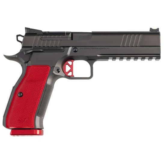 Dan Wesson Pistol DWX 9mm Black / Red Grip OR Rail 19rd 5" - 92003