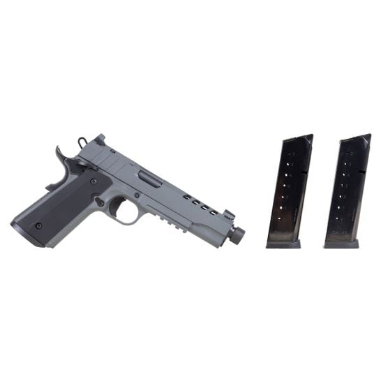Tisas USA 1911 Night Stalker SF .45 ACP Pistol 5" 8rds, Platinum Gray - High-Performance and Stylish - 10100556