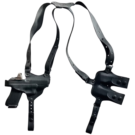1791 Gunleather Nakatomi Special Glock G17 Shoulder Horizontal Holster Right Steerhide Leather, Stealth Black