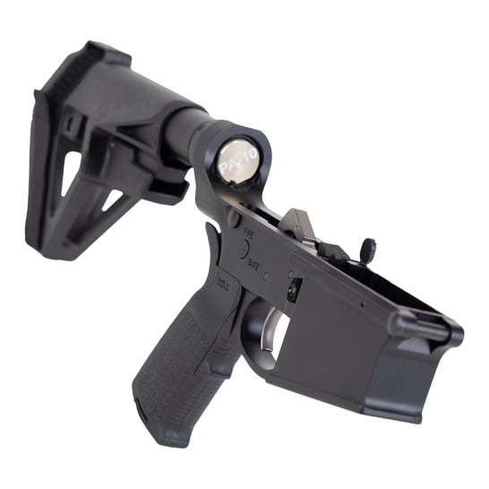 PSA PA10 MIAD EPT Complete Lower w/ SBA5 Brace, Black | Palmetto